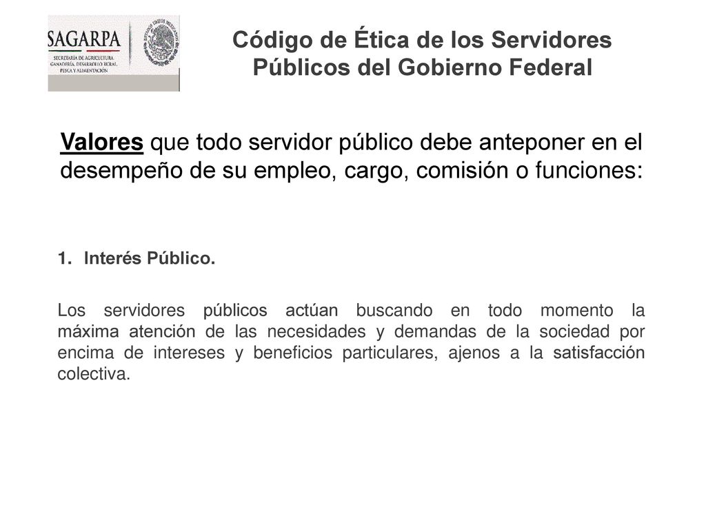 Código de Ética de los Servidores Públicos del Gobierno Federal