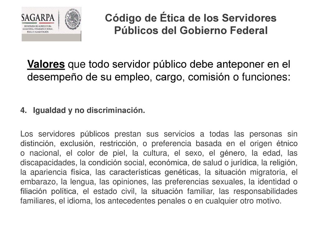 Código de Ética de los Servidores Públicos del Gobierno Federal