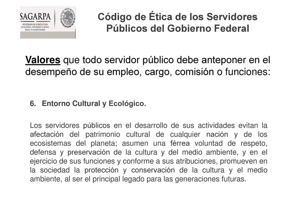 Código de Ética de los Servidores Públicos del Gobierno Federal