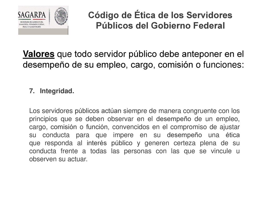 Código de Ética de los Servidores Públicos del Gobierno Federal
