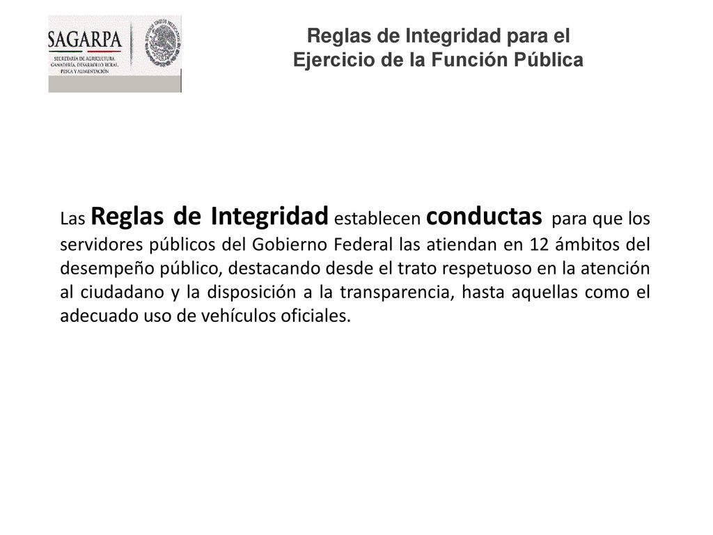 Reglas de Integridad para el Ejercicio de la Función Pública