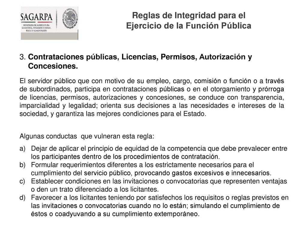 Reglas de Integridad para el Ejercicio de la Función Pública