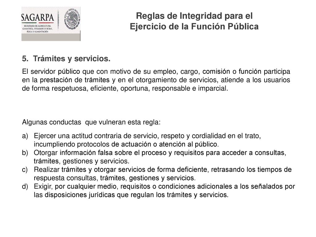 Reglas de Integridad para el Ejercicio de la Función Pública