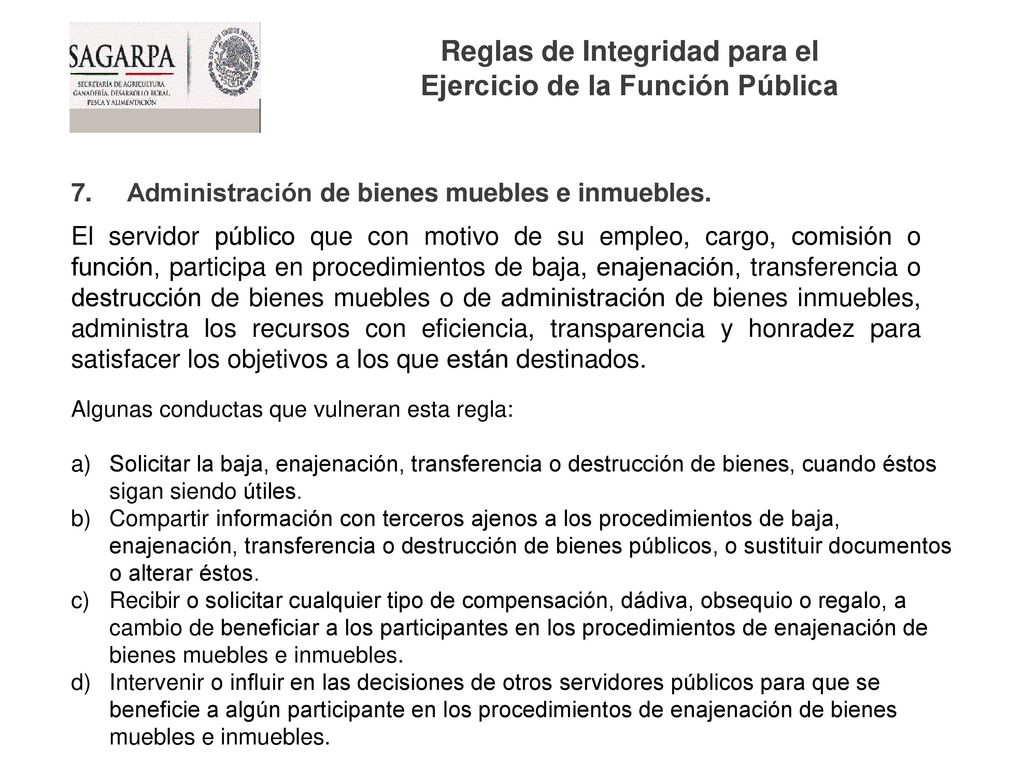 Reglas de Integridad para el Ejercicio de la Función Pública