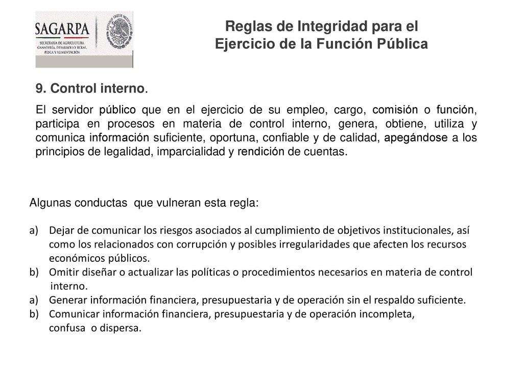 Reglas de Integridad para el Ejercicio de la Función Pública
