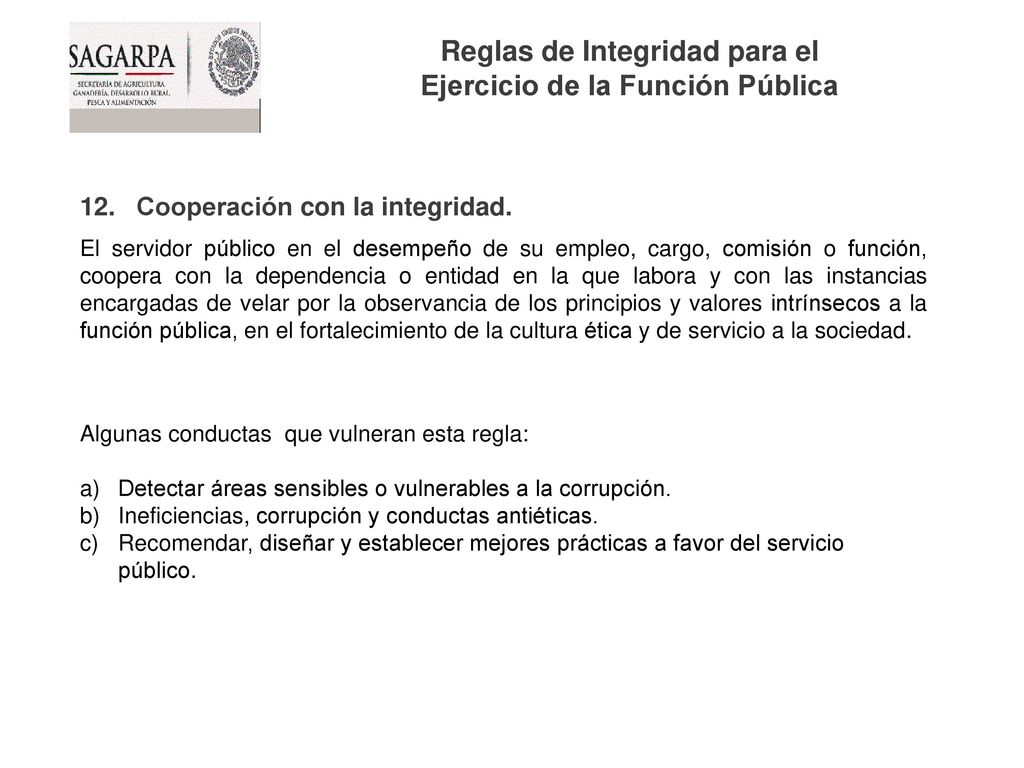 Reglas de Integridad para el Ejercicio de la Función Pública