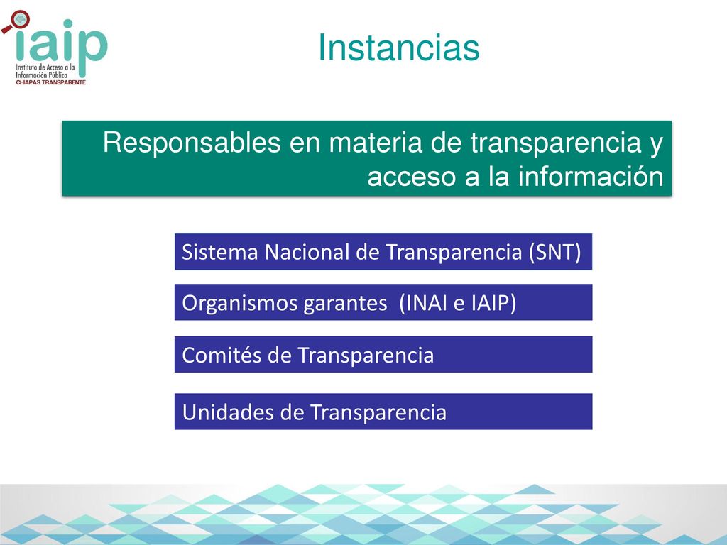 Instancias Responsables en materia de transparencia y acceso a la información. Sistema Nacional de Transparencia (SNT)