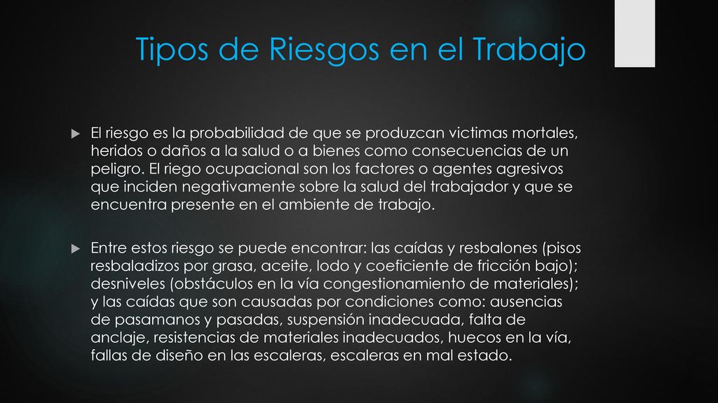 Tipos de Riesgos en el Trabajo