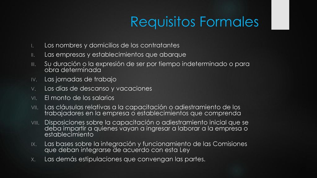 Requisitos Formales Los nombres y domicilios de los contratantes