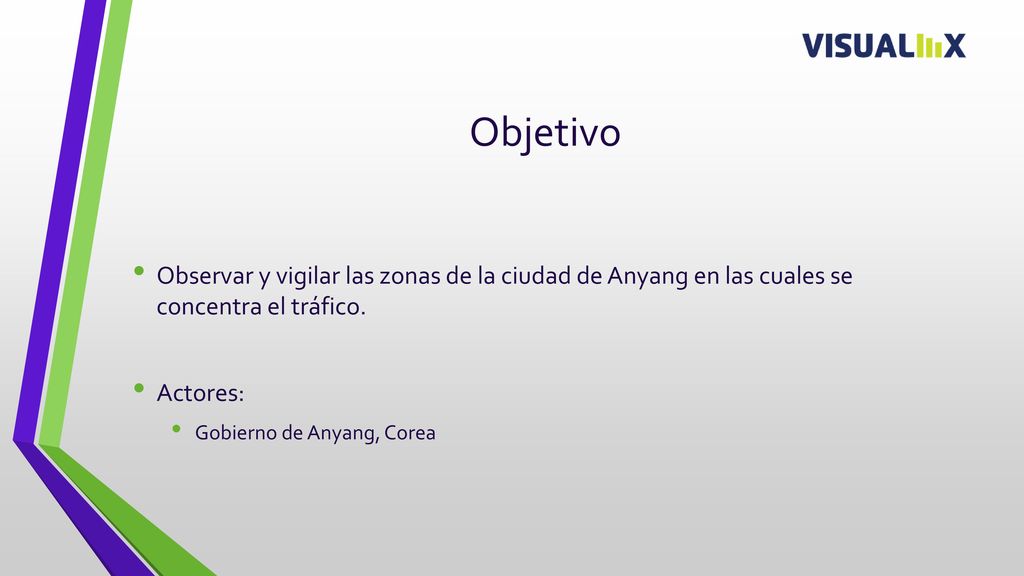 Objetivo Observar y vigilar las zonas de la ciudad de Anyang en las cuales se concentra el tráfico.
