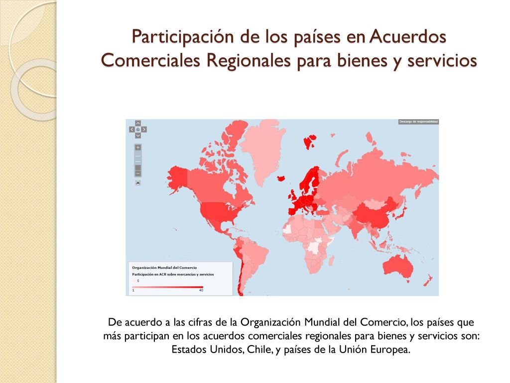Participación de los países en Acuerdos Comerciales Regionales para bienes y servicios