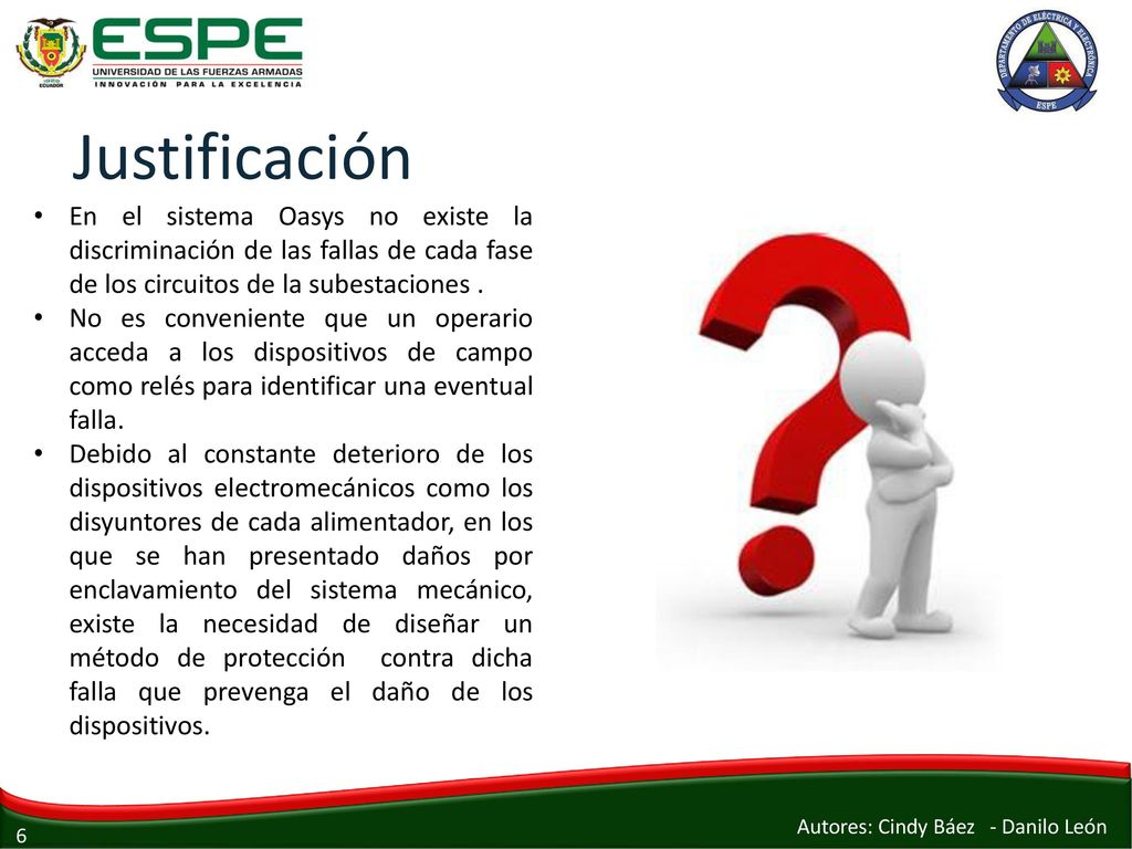 Justificación En el sistema Oasys no existe la discriminación de las fallas de cada fase de los circuitos de la subestaciones .