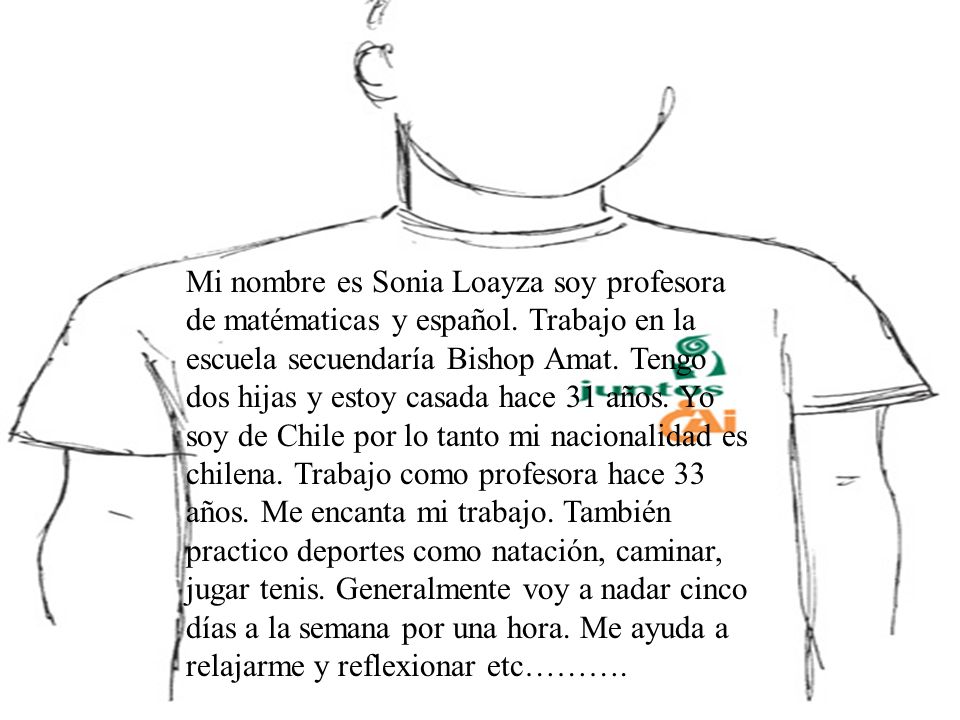 Mi nombre es Sonia Loayza soy profesora de matématicas y español