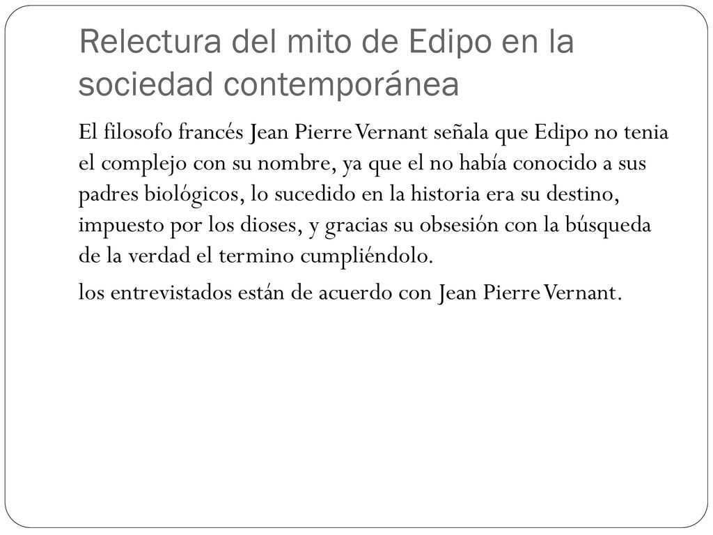Relectura del mito de Edipo en la sociedad contemporánea