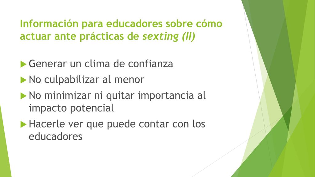Información para educadores sobre cómo actuar ante prácticas de sexting (II)