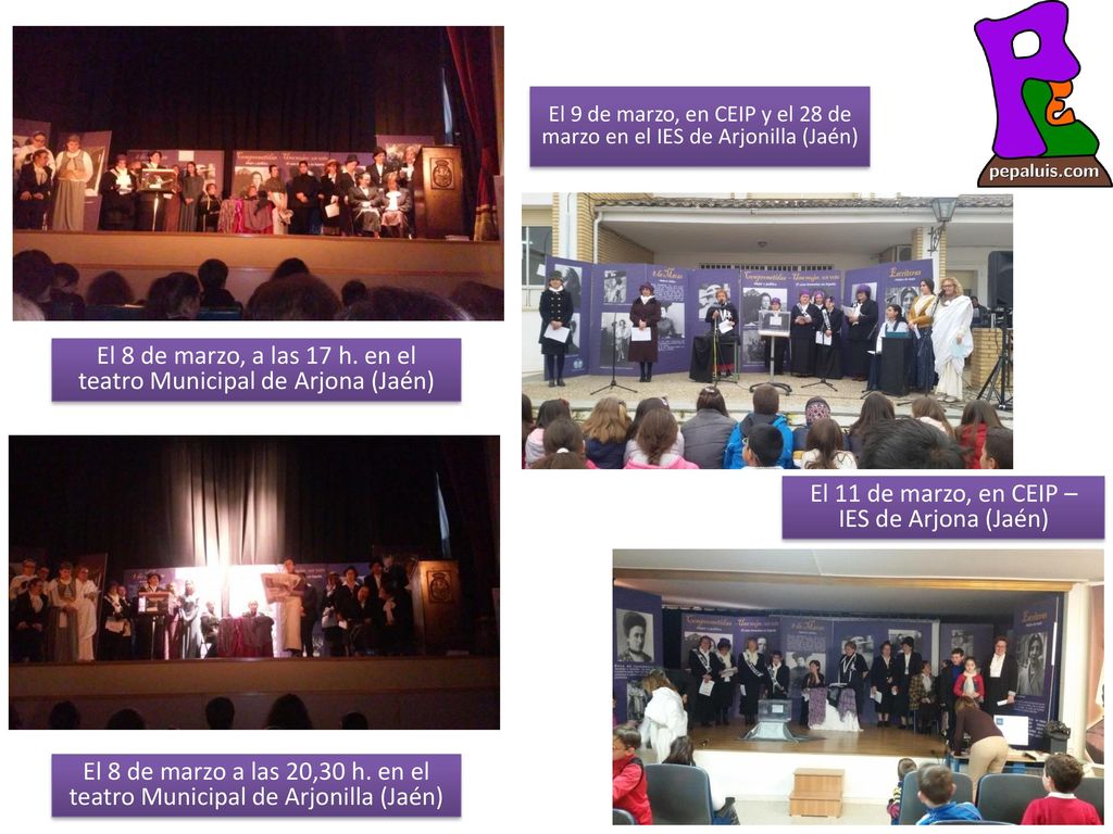 El 8 de marzo, a las 17 h. en el teatro Municipal de Arjona (Jaén)