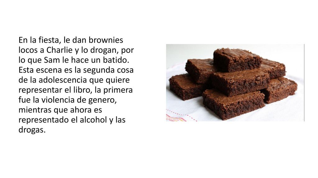 En la fiesta, le dan brownies locos a Charlie y lo drogan, por lo que Sam le hace un batido.