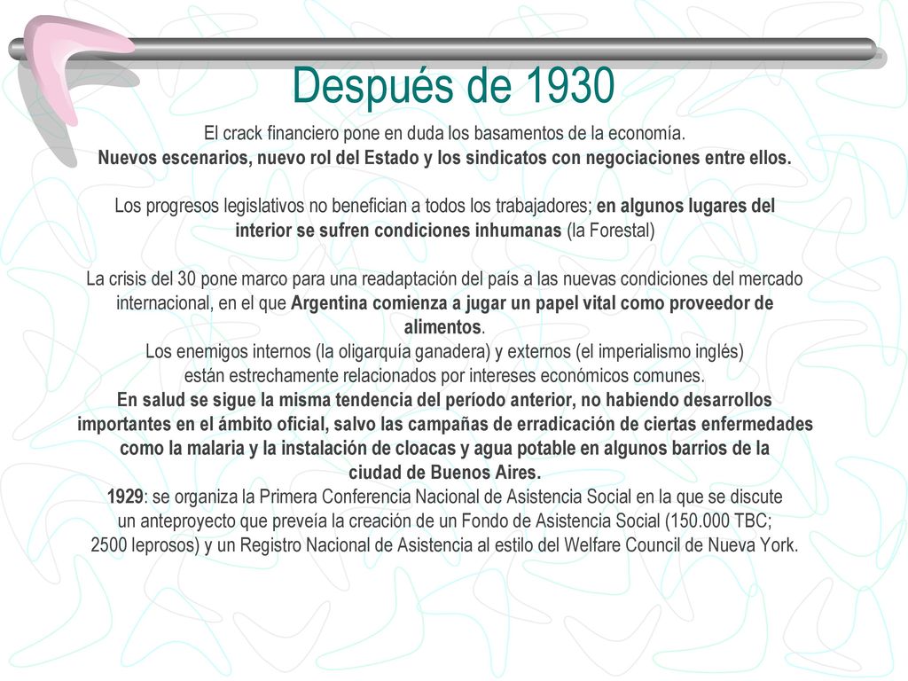 Después de 1930 El crack financiero pone en duda los basamentos de la economía.