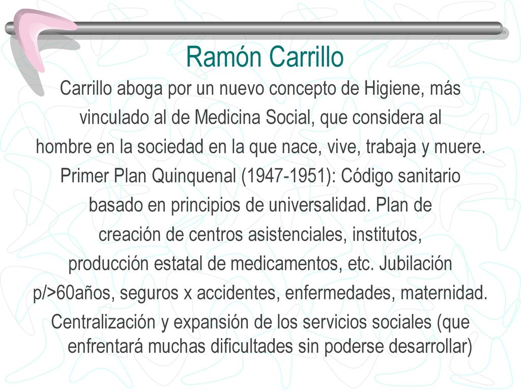 Ramón Carrillo Carrillo aboga por un nuevo concepto de Higiene, más