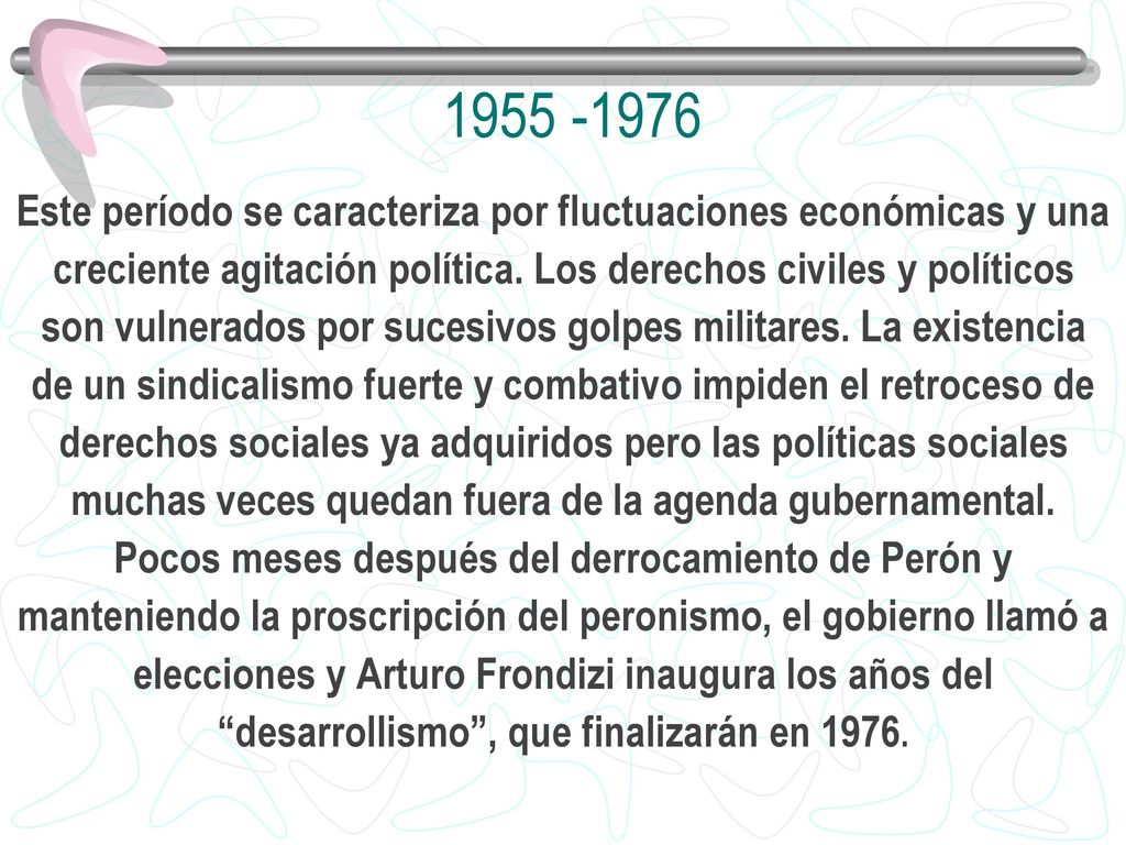 Este período se caracteriza por fluctuaciones económicas y una. creciente agitación política. Los derechos civiles y políticos.