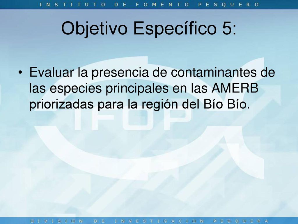 Objetivo Específico 5: Evaluar la presencia de contaminantes de las especies principales en las AMERB priorizadas para la región del Bío Bío.