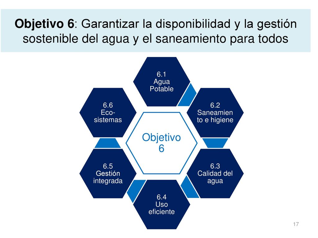 Objetivo 6: Garantizar la disponibilidad y la gestión sostenible del agua y el saneamiento para todos