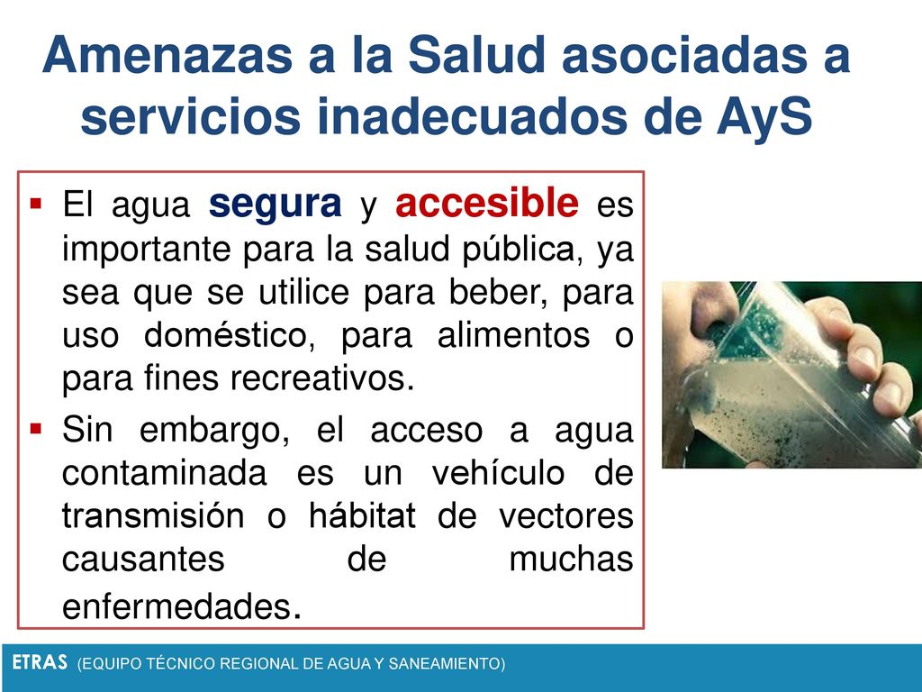 Amenazas a la Salud asociadas a servicios inadecuados de AyS