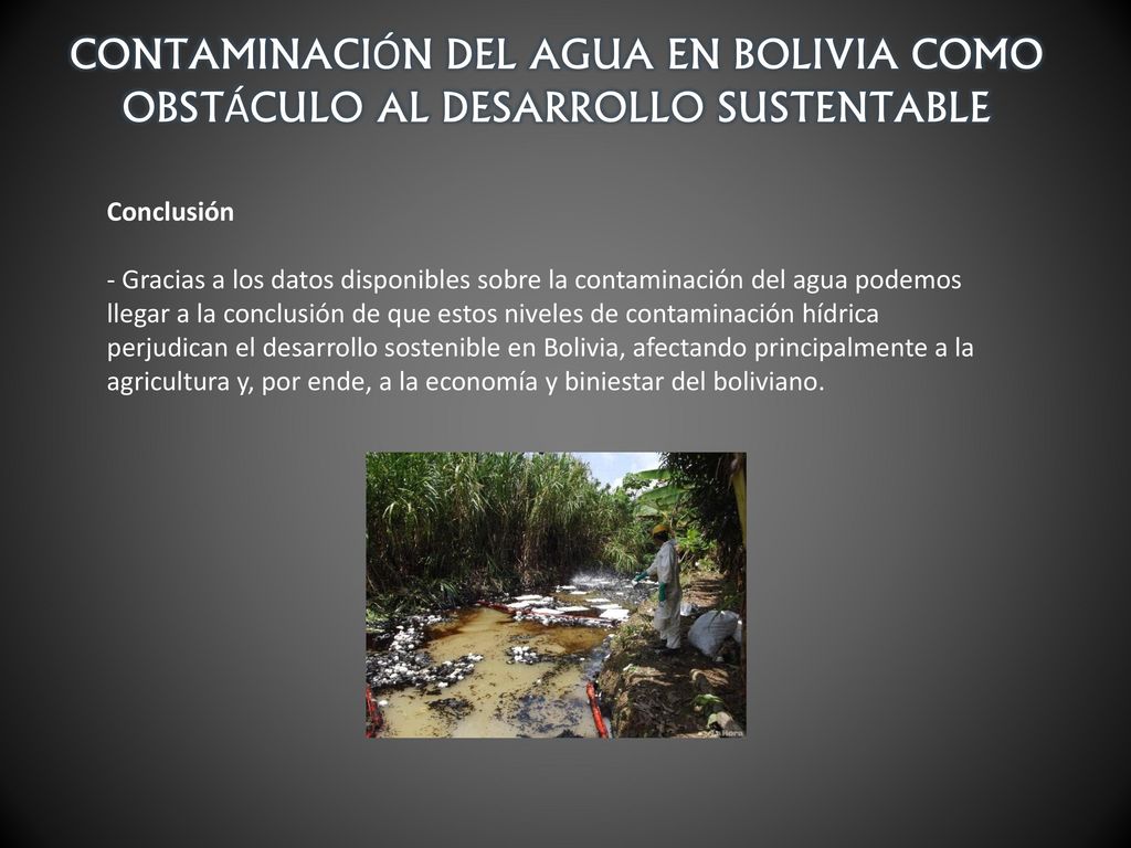 CONTAMINACIÓN DEL AGUA EN BOLIVIA COMO OBSTÁCULO AL DESARROLLO SUSTENTABLE
