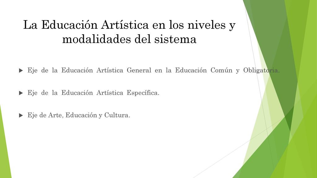 La Educación Artística en los niveles y modalidades del sistema