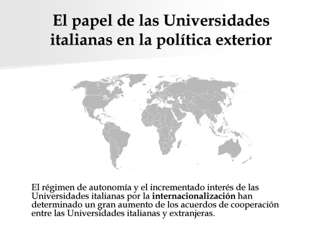 El papel de las Universidades italianas en la política exterior