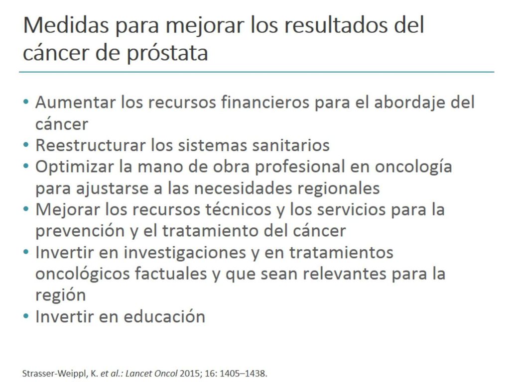 Medidas para mejorar los resultados del cáncer de próstata