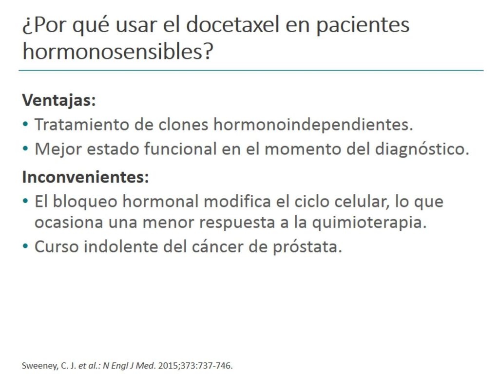 ¿Por qué usar el docetaxel en pacientes hormonosensibles