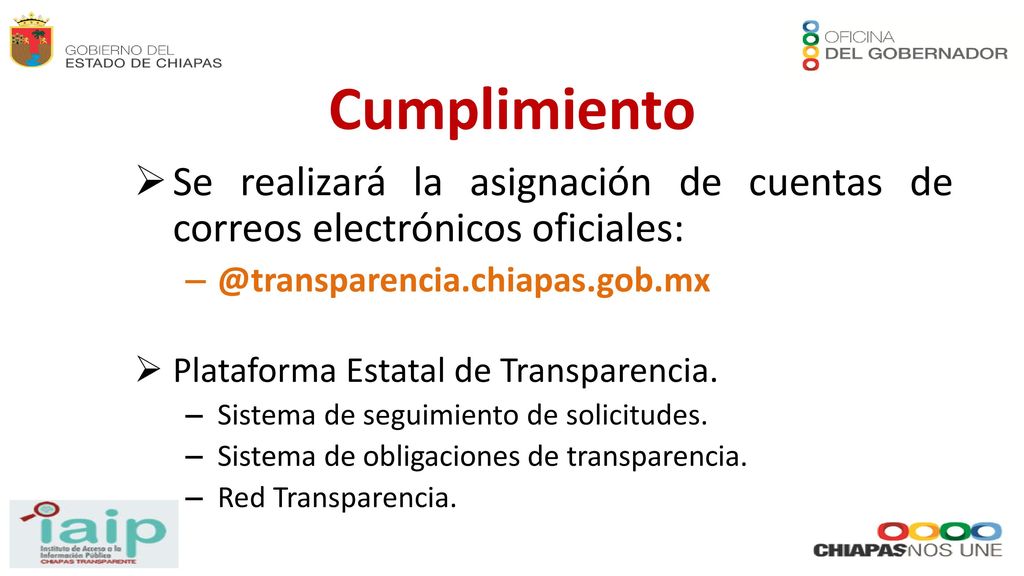 Cumplimiento Se realizará la asignación de cuentas de correos electrónicos