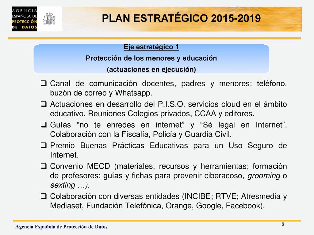 Protección de los menores y educación (actuaciones en ejecución)