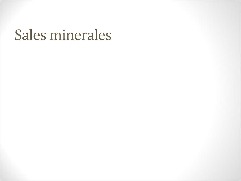 Sales minerales