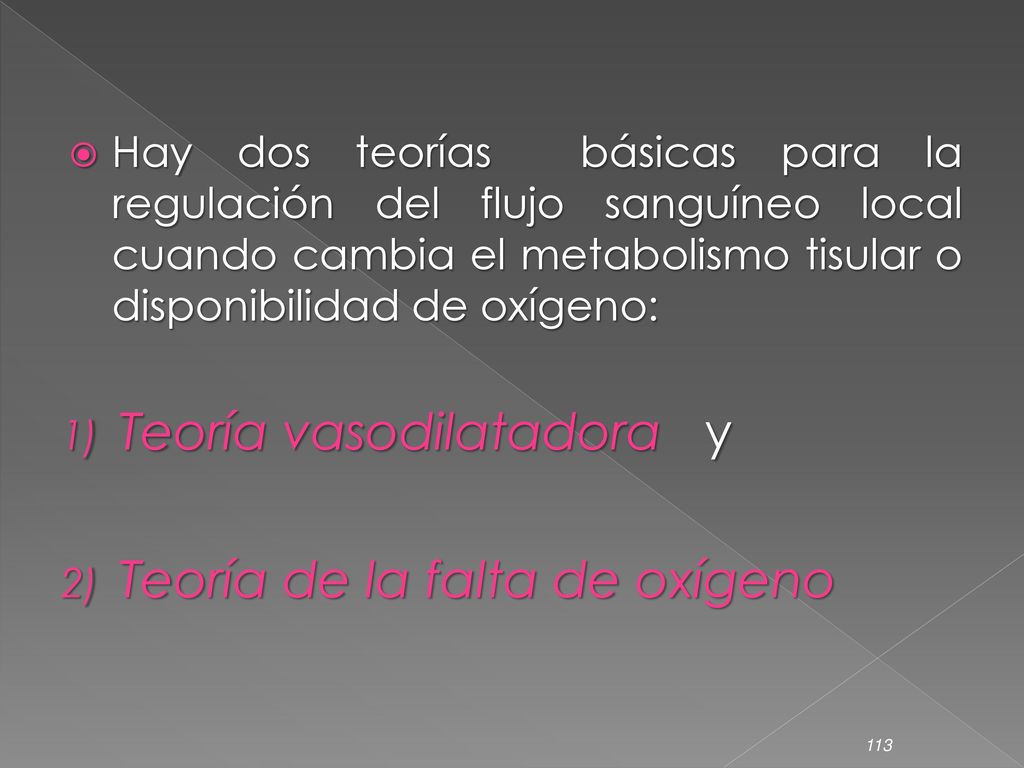 Teoría vasodilatadora y Teoría de la falta de oxígeno