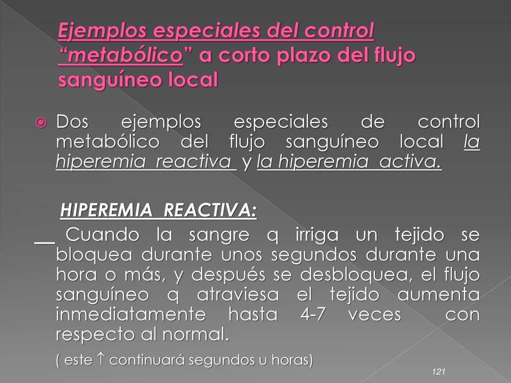 Ejemplos especiales del control metabólico a corto plazo del flujo sanguíneo local