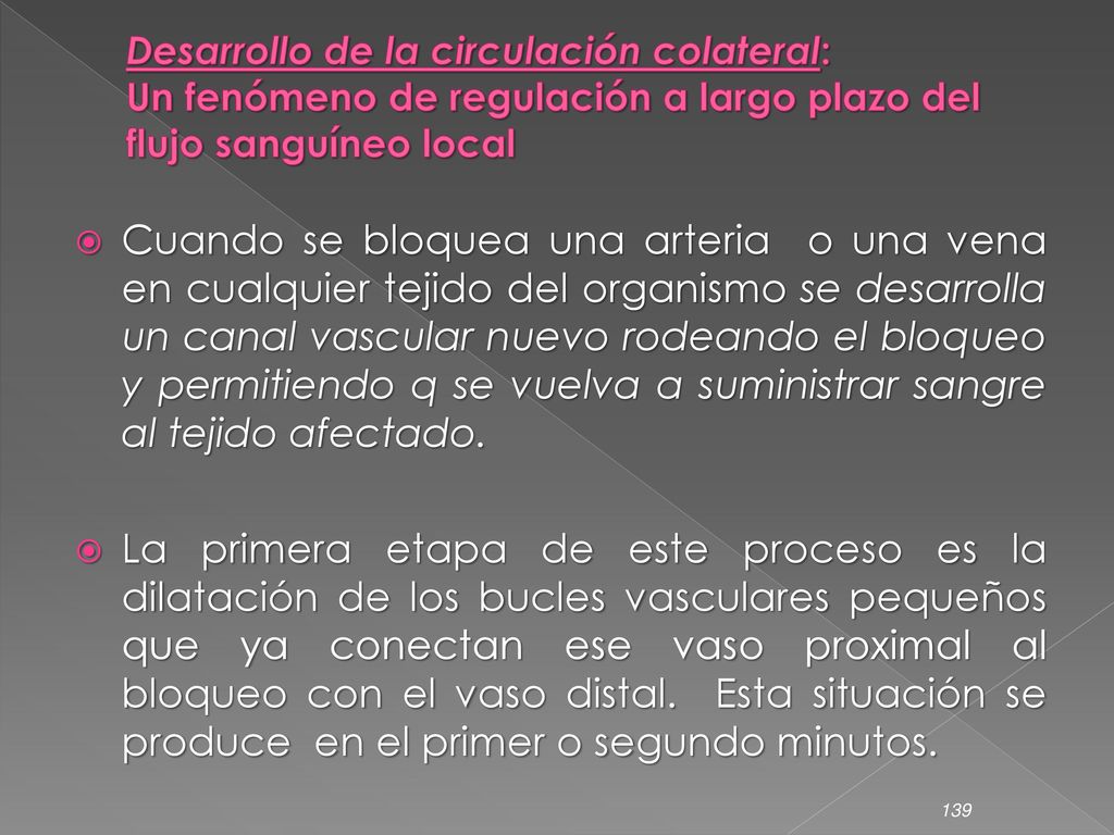 Desarrollo de la circulación colateral: Un fenómeno de regulación a largo plazo del flujo sanguíneo local