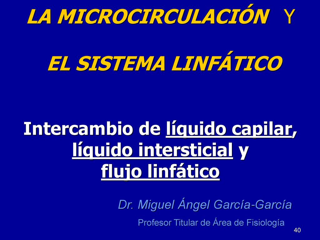 LA MICROCIRCULACIÓN Y EL SISTEMA LINFÁTICO Intercambio de líquido capilar, líquido intersticial y flujo linfático