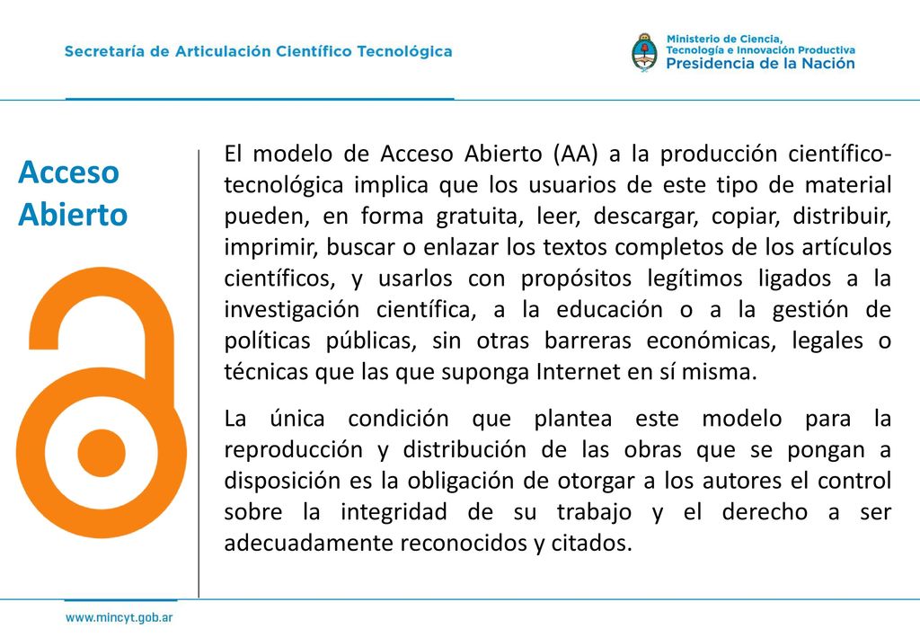 El modelo de Acceso Abierto (AA) a la producción científico-tecnológica implica que los usuarios de este tipo de material pueden, en forma gratuita, leer, descargar, copiar, distribuir, imprimir, buscar o enlazar los textos completos de los artículos científicos, y usarlos con propósitos legítimos ligados a la investigación científica, a la educación o a la gestión de políticas públicas, sin otras barreras económicas, legales o técnicas que las que suponga Internet en sí misma.
