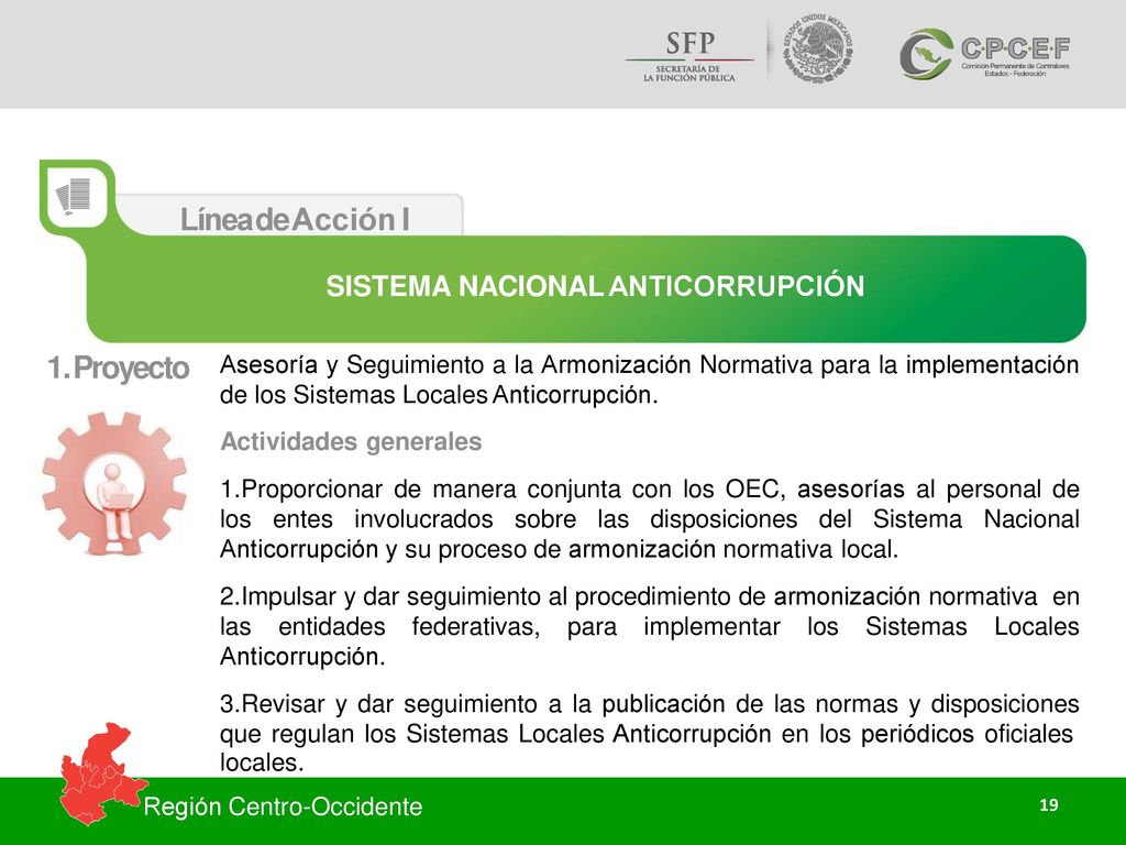 Línea de Acción I 1. Proyecto SISTEMA NACIONAL ANTICORRUPCIÓN