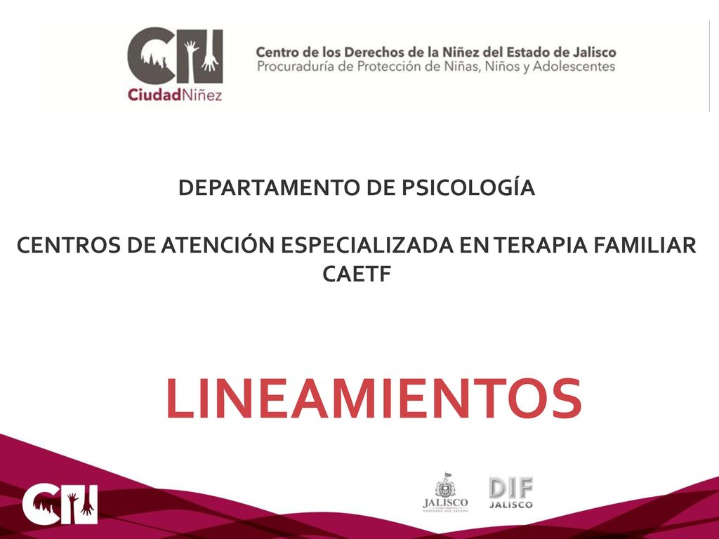 DEPARTAMENTO DE PSICOLOGÍA CENTROS DE ATENCIÓN ESPECIALIZADA EN TERAPIA FAMILIAR CAETF