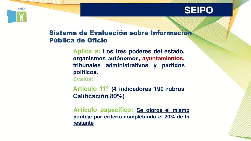 SEIPO Sistema de Evaluación sobre Información Pública de Oficio