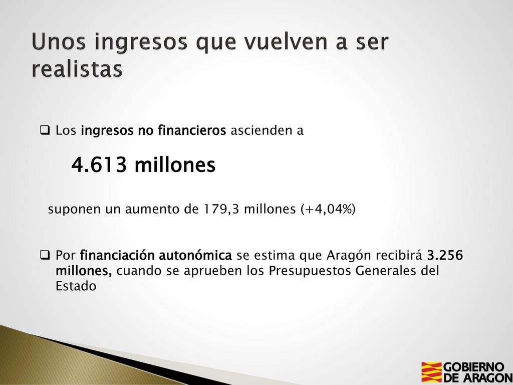 Unos ingresos que vuelven a ser realistas