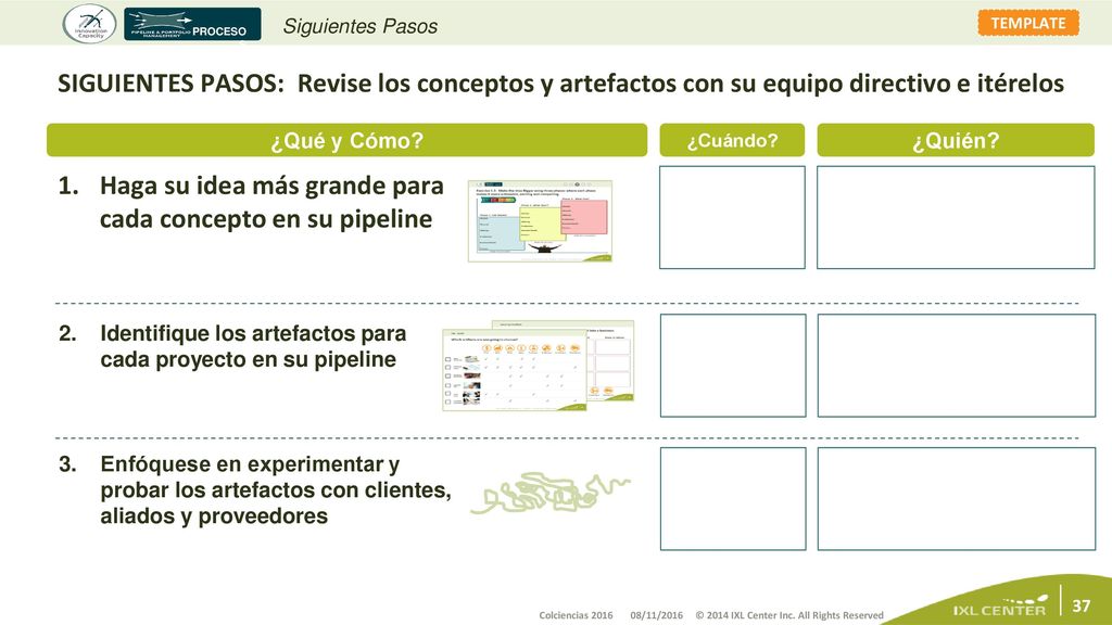 Haga su idea más grande para cada concepto en su pipeline