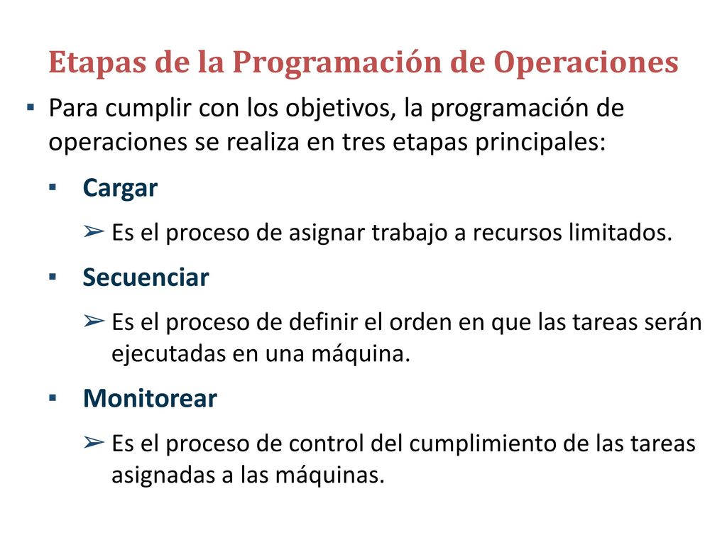 Cargar En palabras simples, la carga consiste en asignar trabajo (tareas a realizar) a las máquinas disponibles.