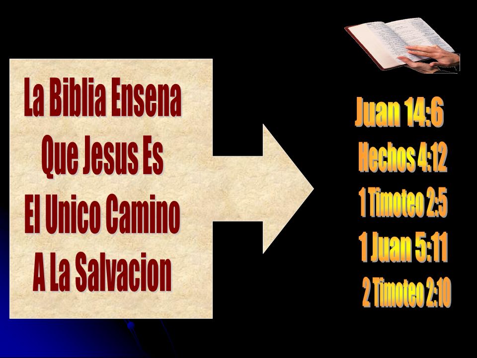 La Biblia Ensena Que Jesus Es. El Unico Camino. A La Salvacion. Juan 14:6. Hechos 4:12. 1 Timoteo 2:5.