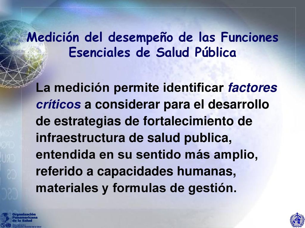 Medición del desempeño de las Funciones Esenciales de Salud Pública