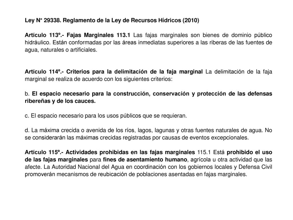 Ley N° Reglamento de la Ley de Recursos Hídricos (2010)