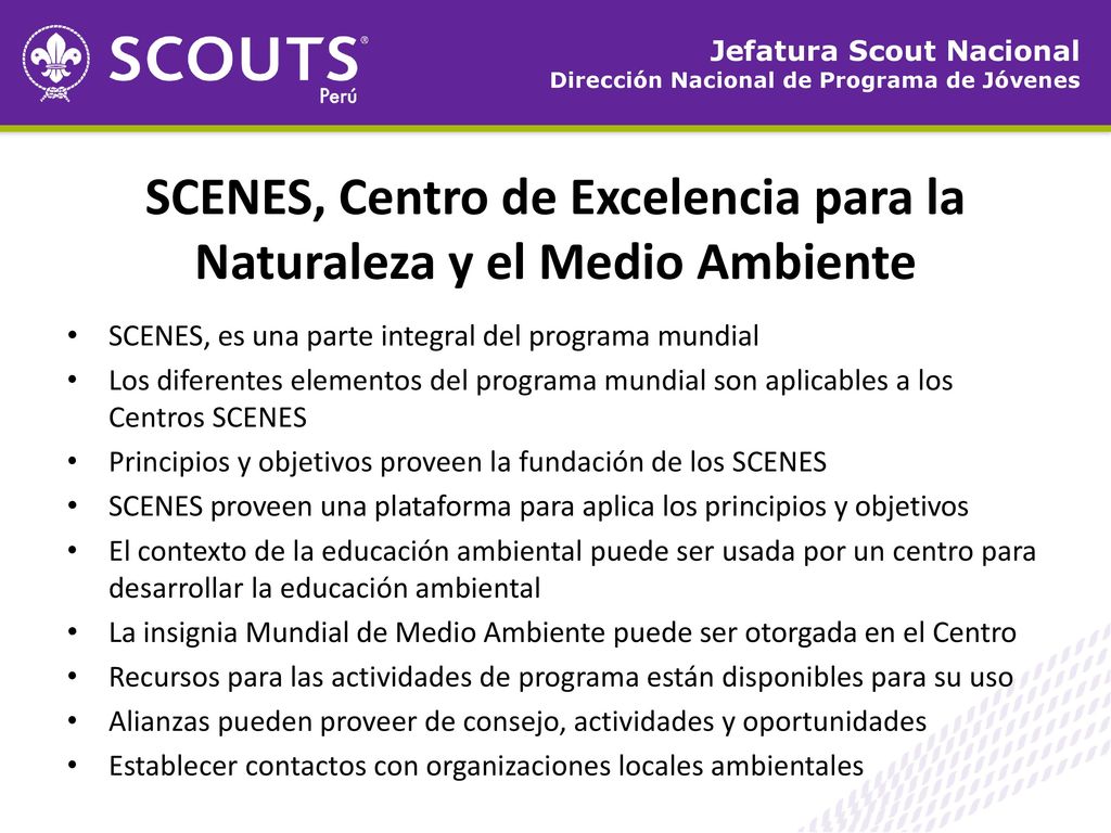 SCENES, Centro de Excelencia para la Naturaleza y el Medio Ambiente